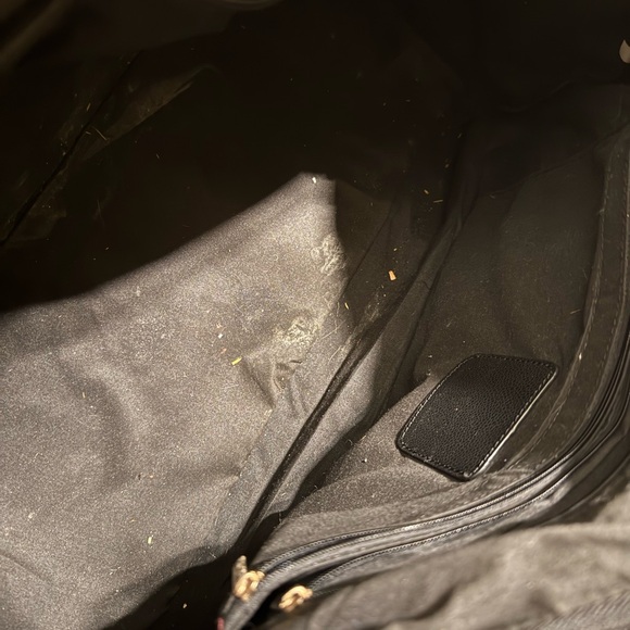 Black Quilted Leather Satchel Bag with Top Handles & Crossbody Strap - Picture 10 of 10